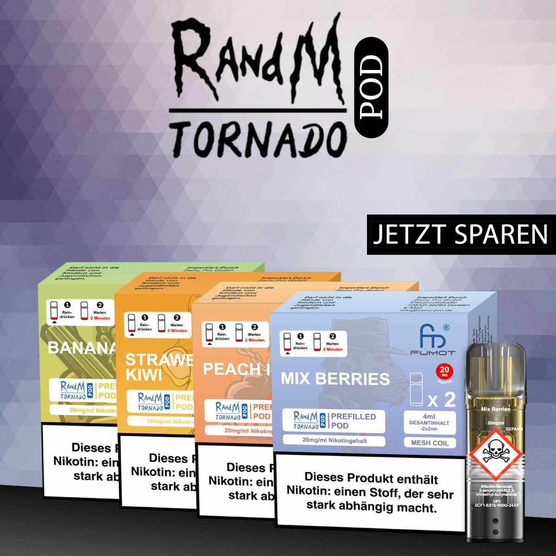 Randm Tornado Pod Alle Sorten 20mg